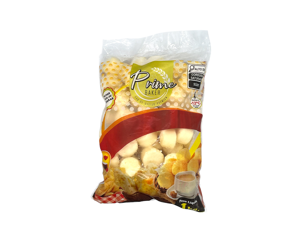 PÃO DE QUEIJO PEQUENO CONGELADO PRIME BAKER 15 G 1 KG (CX 20 PCT)